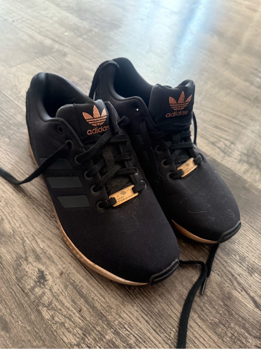 adidas Black Men's Sneakers with Copper Logo Accents